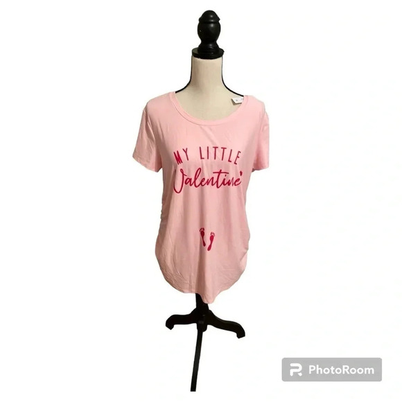 Time and Tru Maternity My Little Valentine Large 12-14 Pink Short Sleeve… - Picture 1 of 6